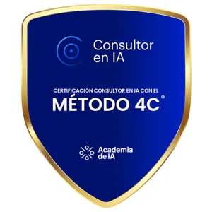 Insignia de certificación Consultor en IA con el Método 4C, Academia de IA